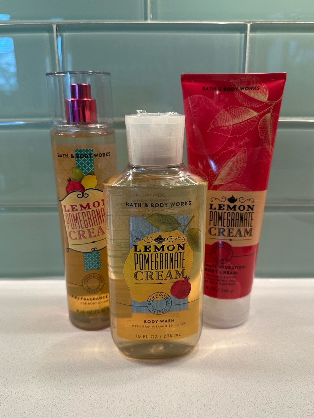 Bath & Body Works Lemon Pomegranate Cream set